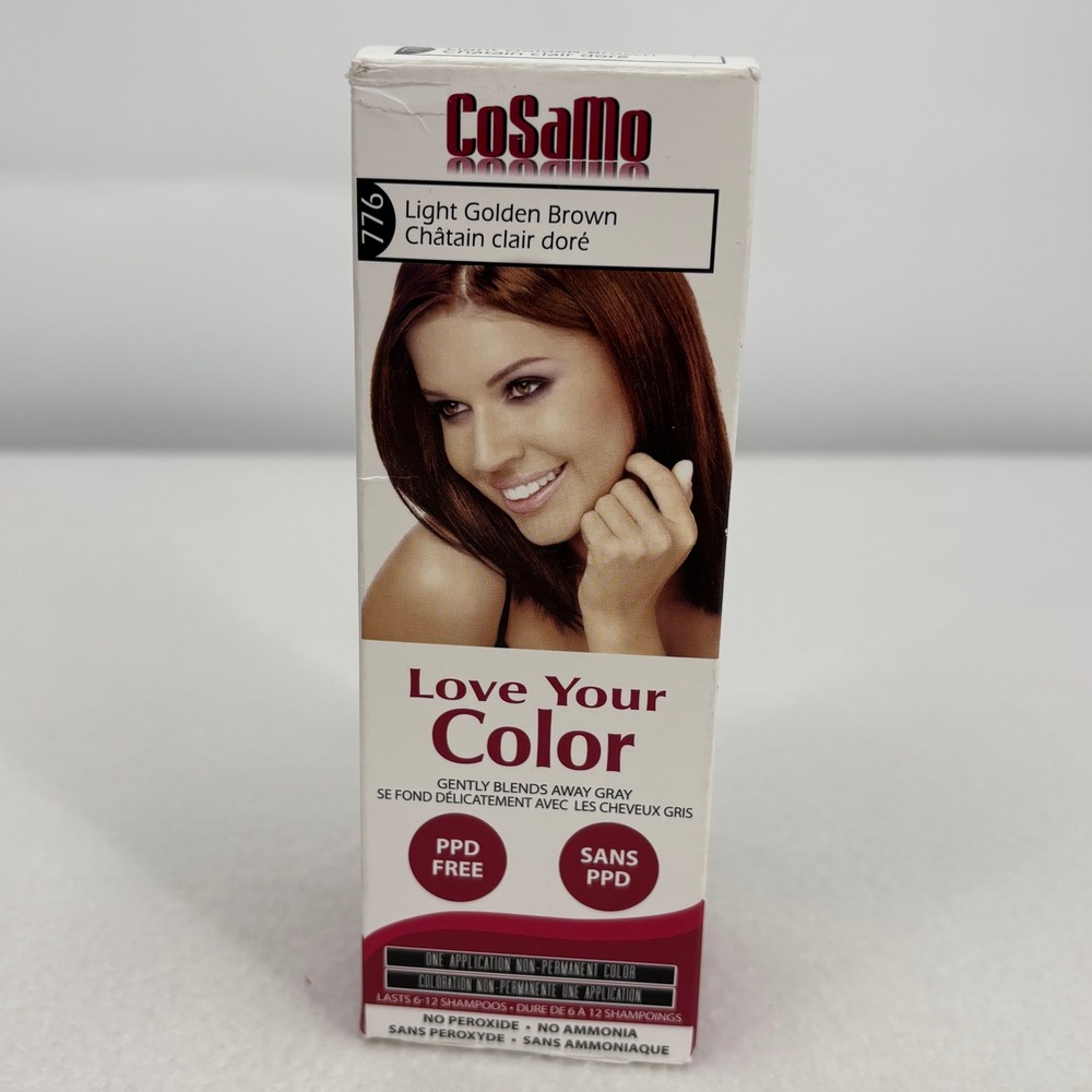 CoSaMo Love Your Color Non-Permanent Hair Color 776 Light Golden Brown PPD Free